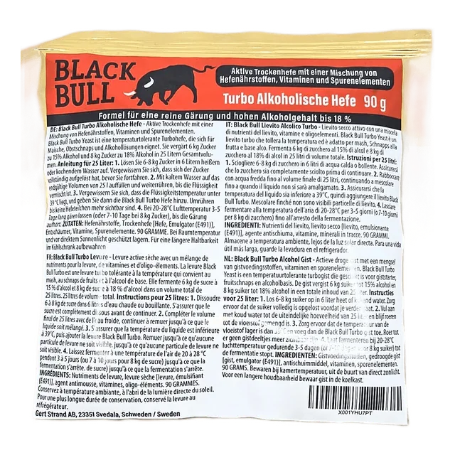 Black Bull Turbohefe, 90 g – haltbar bis mindestens 04/2027