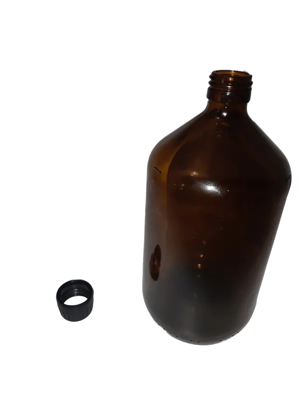 Medizin Braunglasflasche 1L mit Deckel